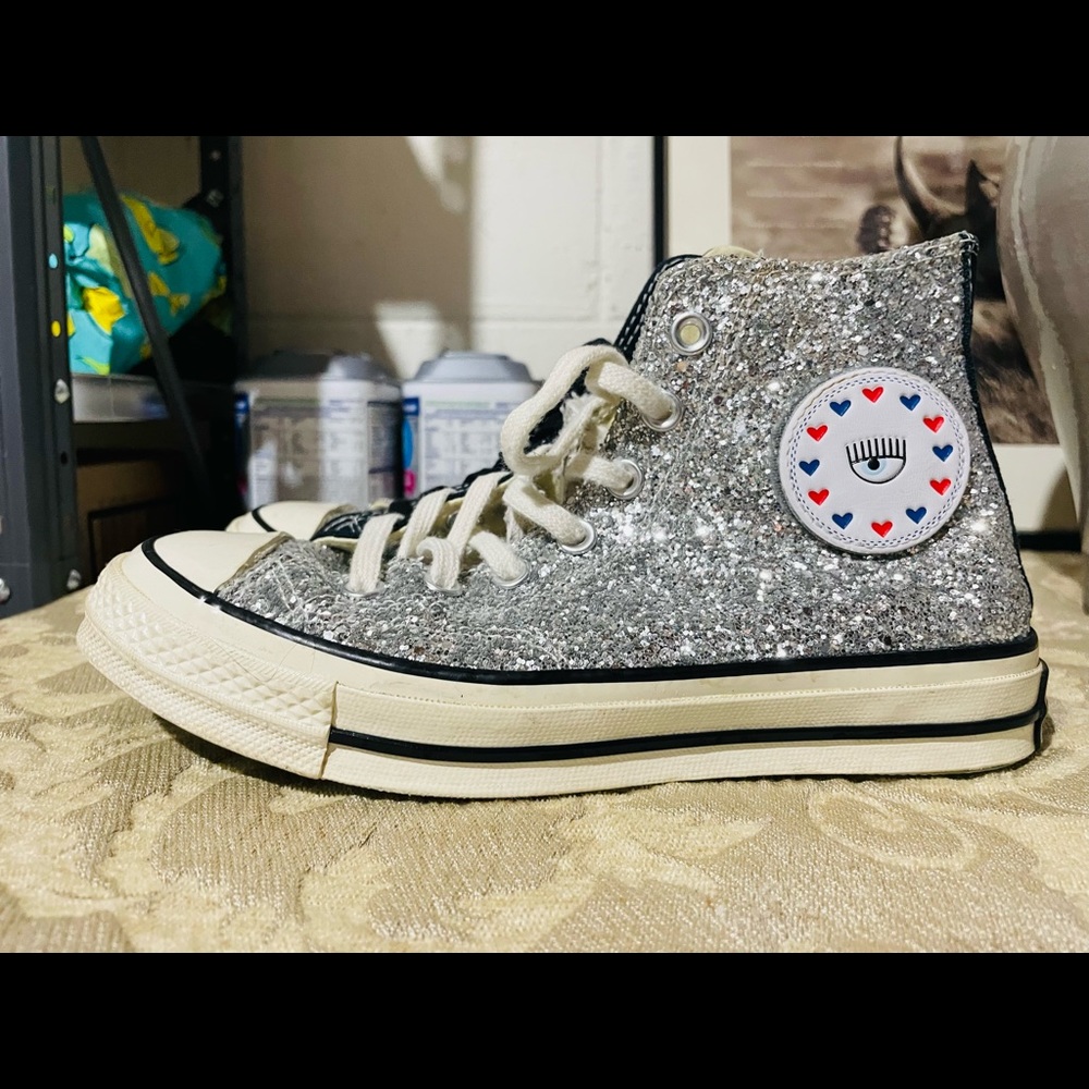 Chiara x Wmns Chuck 70 High 'Silver Glitter Black’